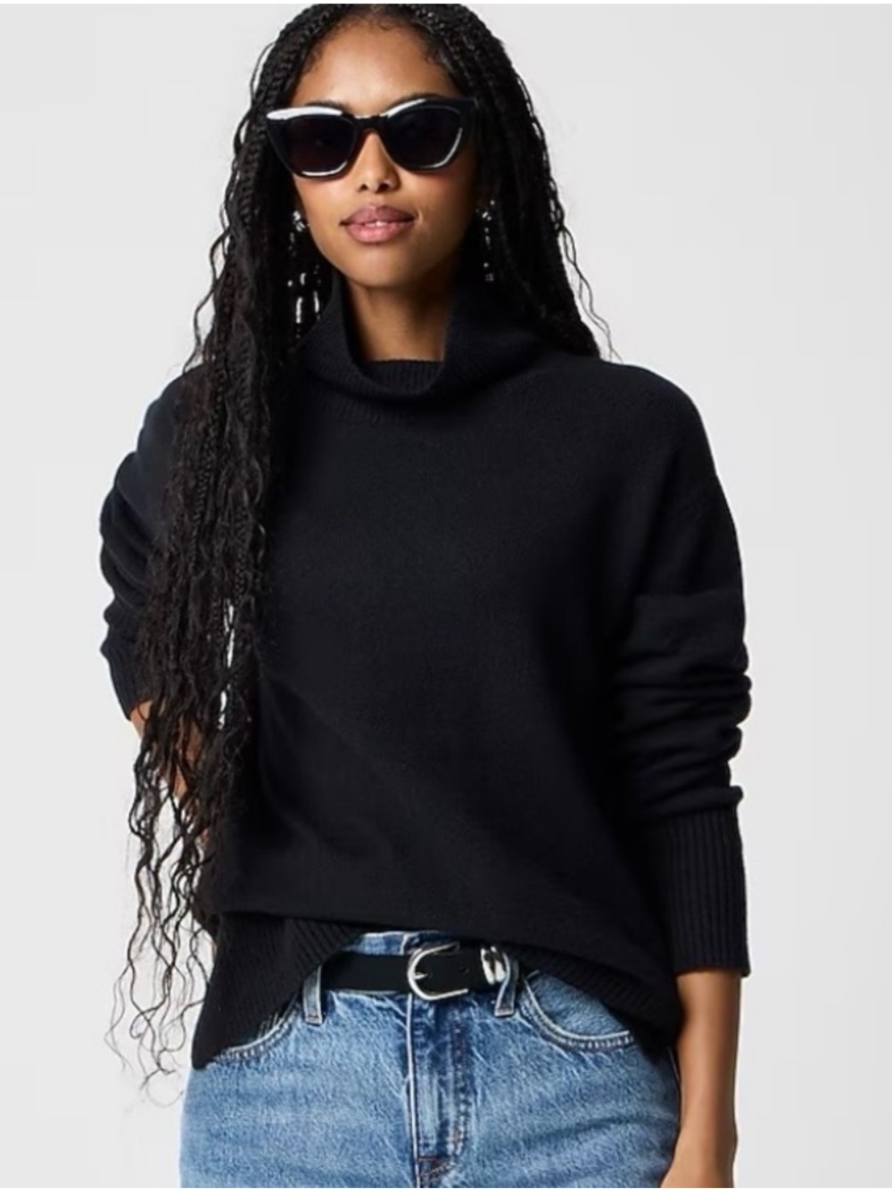 NEW J.Crew Factory Womens XL Turtleneck Sweater Extra-soft Yarn Black BL761 Wool